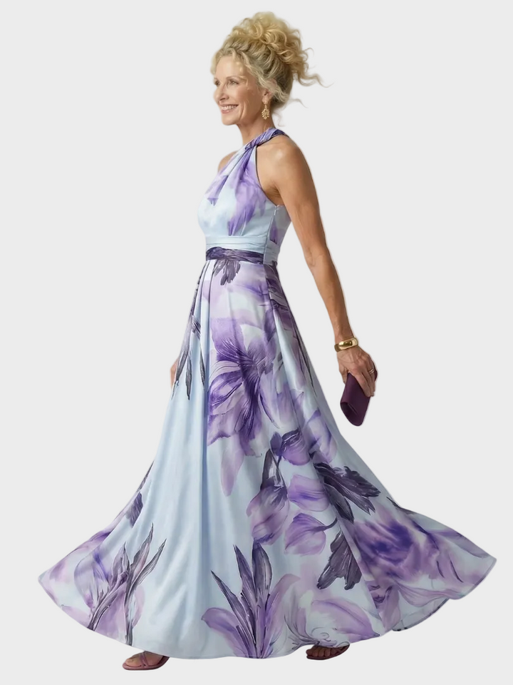 Emilia | Maxikleid mit Neckholder und Blumendruck