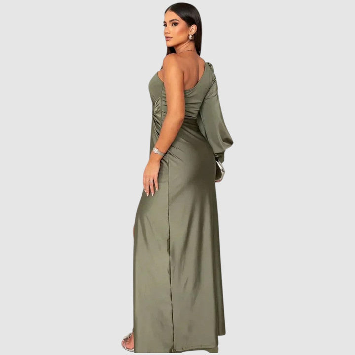 Meda | One-Shoulder-Maxikleid mit hohem Schlitz
