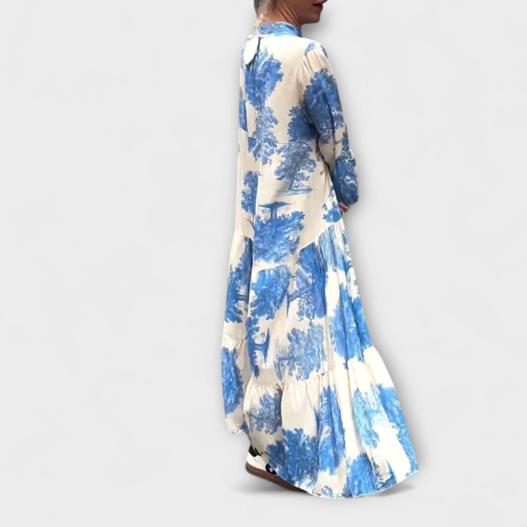 Nerina - Elegantes Floral-Maxi-Kleid