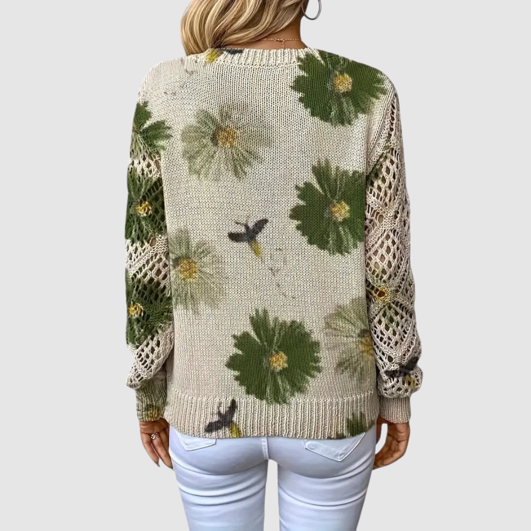 Meda | Eleganter Pullover mit Blumenmuster