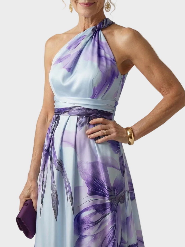 Emilia | Maxikleid mit Neckholder und Blumendruck