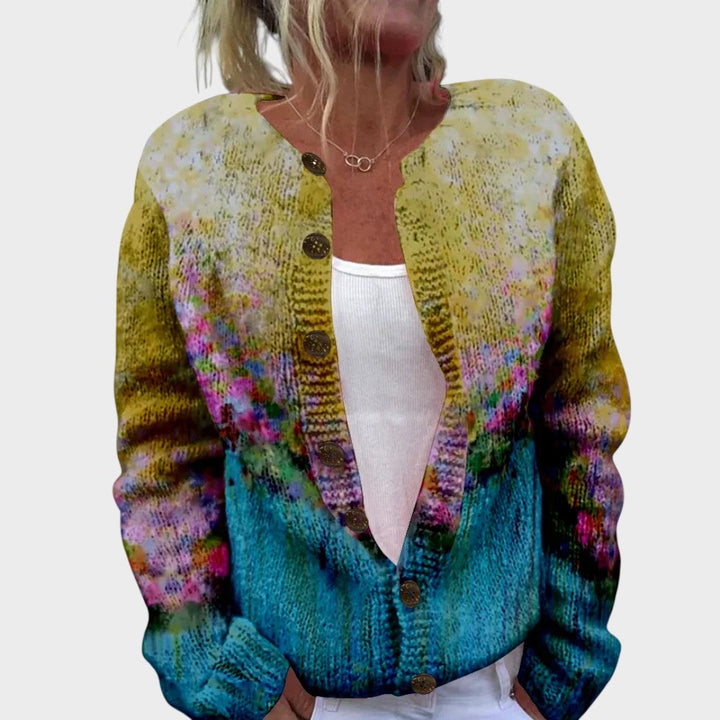 Rita | Herbstlicher Blumen-Cardigan