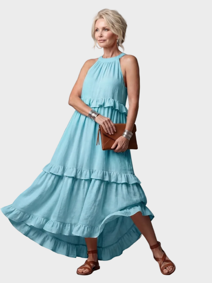 Katia | Maxikleid mit Neckholder und Volants