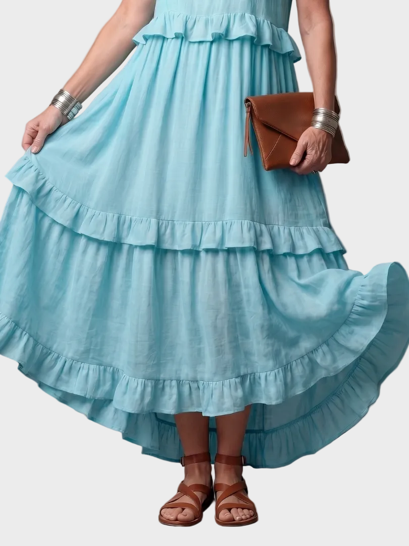 Katia | Maxikleid mit Neckholder und Volants