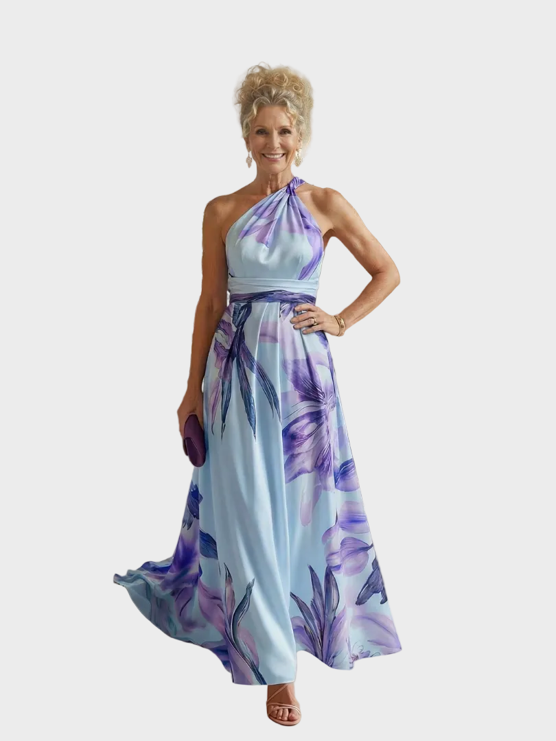 Emilia | Maxikleid mit Neckholder und Blumendruck