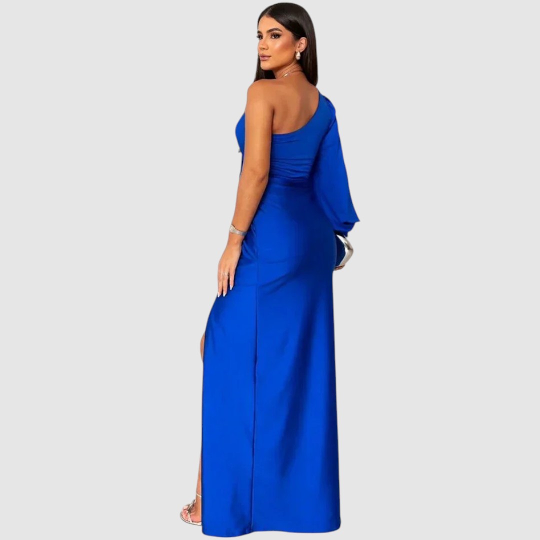 Meda | One-Shoulder-Maxikleid mit hohem Schlitz