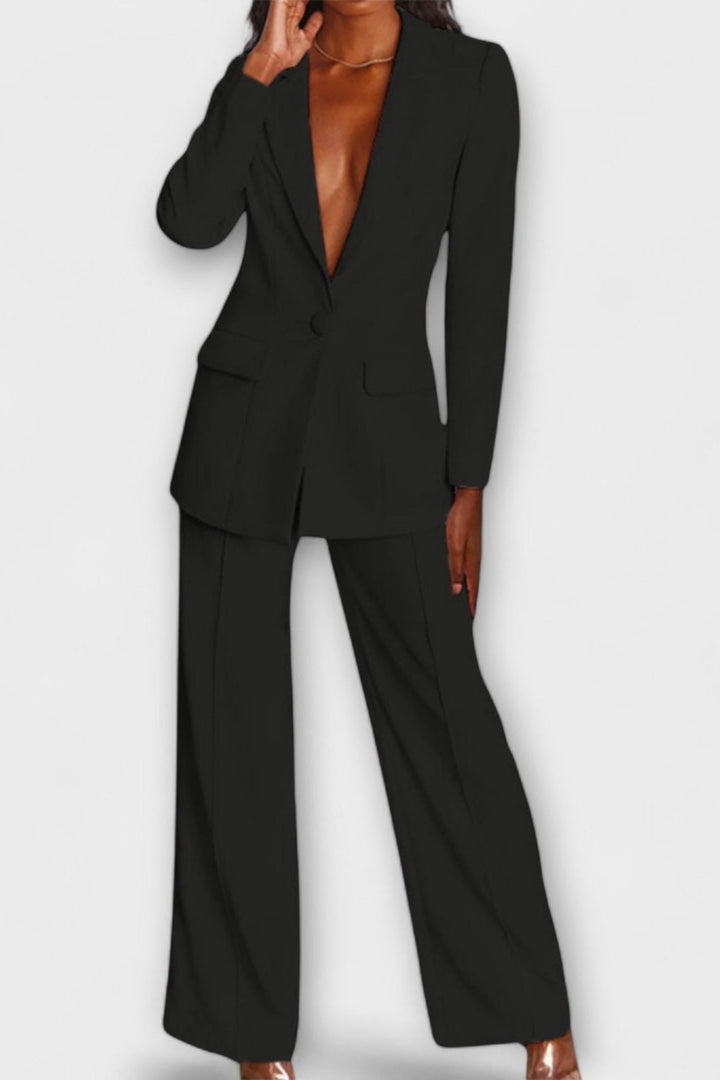 Annemarie | Schwarzes Blazer-Set