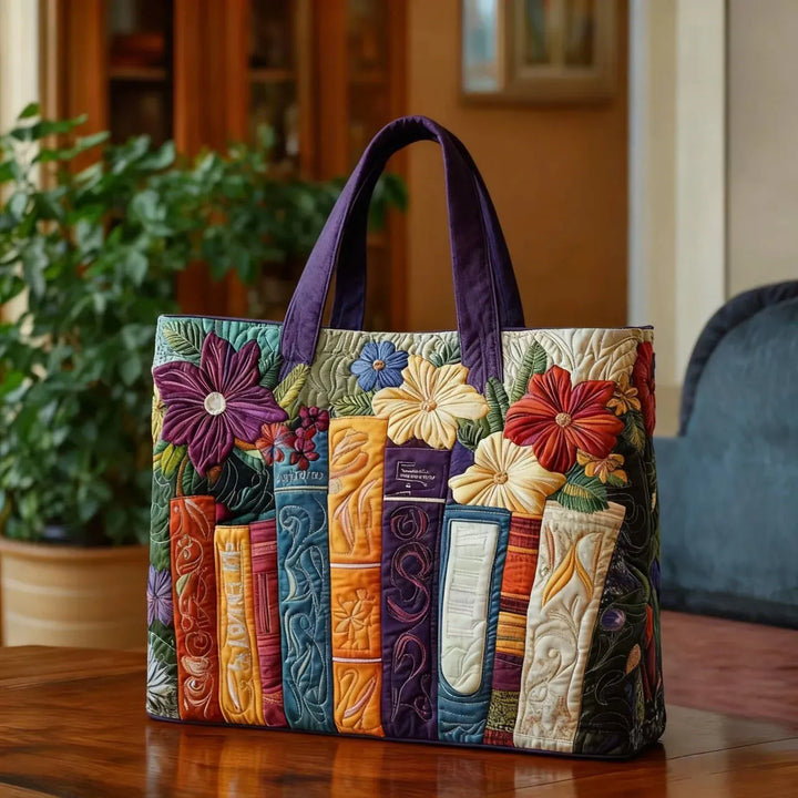 Für Bücherliebhaberinnen | Gesteppte Shopper-Tasche