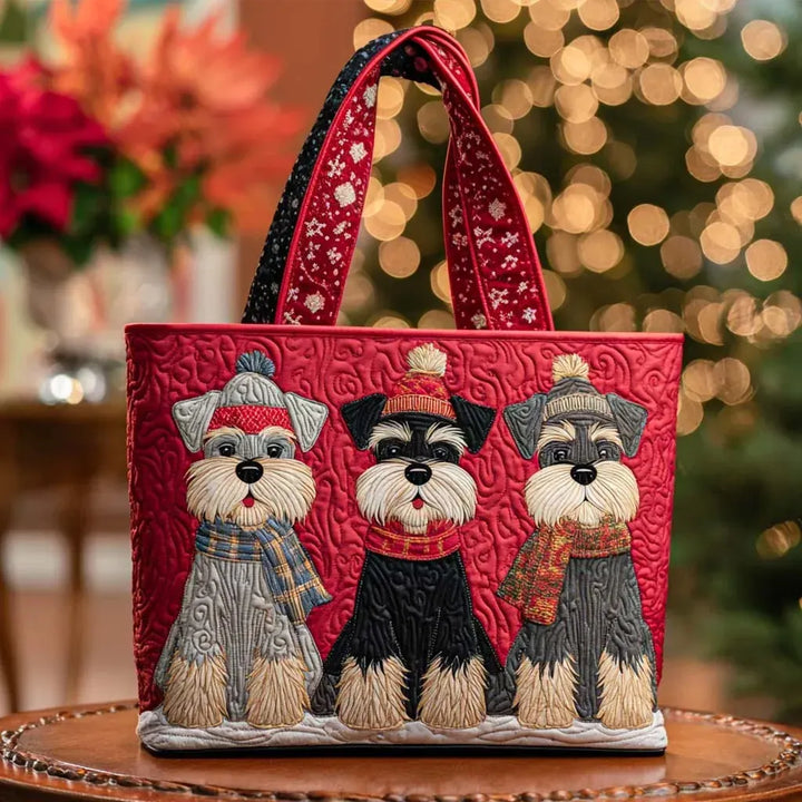 Schnauzer-Trio | Gesteppte Shopper-Tasche