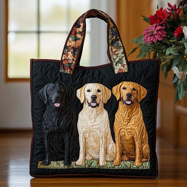 Drei Labradore | Gesteppte Shopper-Tasche