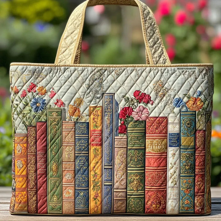 Verzauberte Bibliothek | Gesteppte Shopper-Tasche