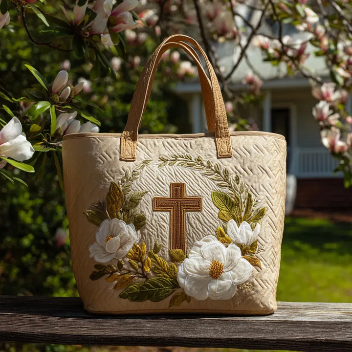 Kreuz-Motiv | Gesteppte Shopper-Tasche