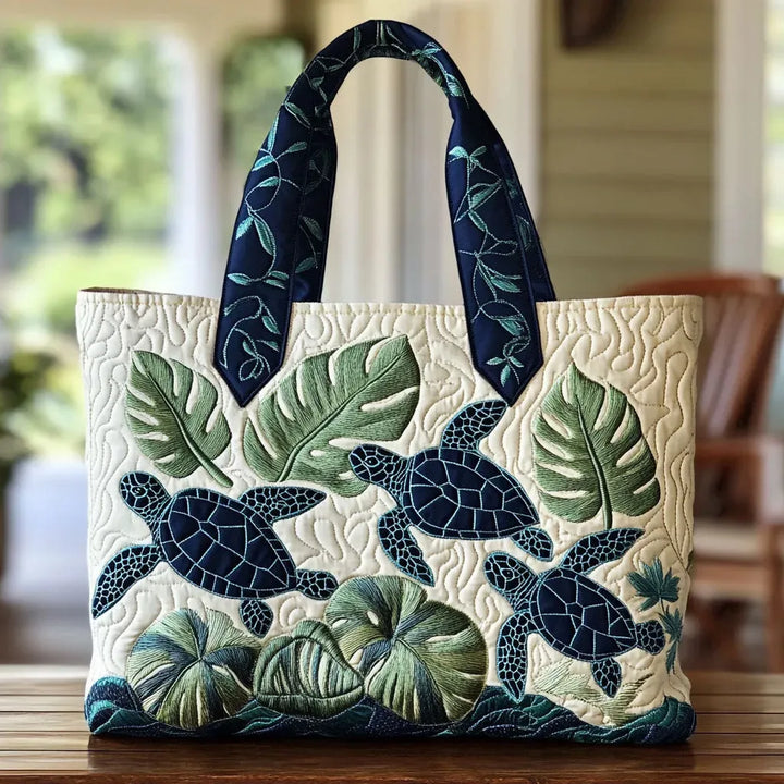 Meeresschildkröte | Gesteppte Shopper-Tasche