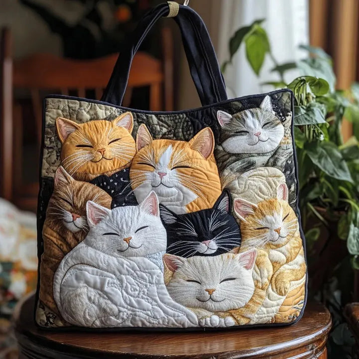 Verträumte Kätzchen | Gesteppte Shopper-Tasche