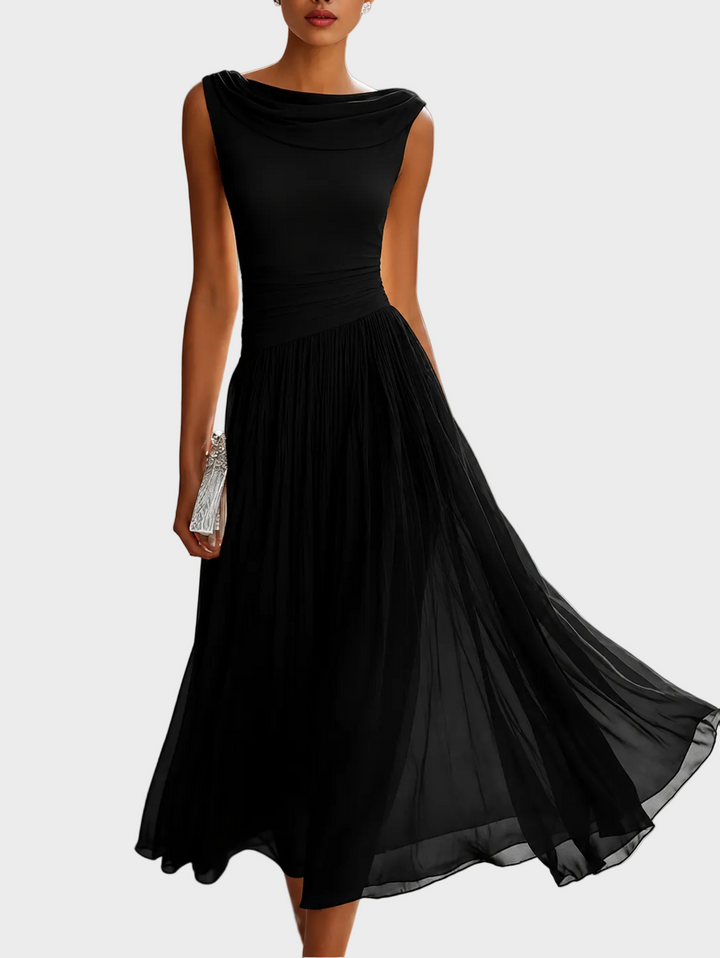 Natalia | Midikleid mit drapiertem Ausschnitt