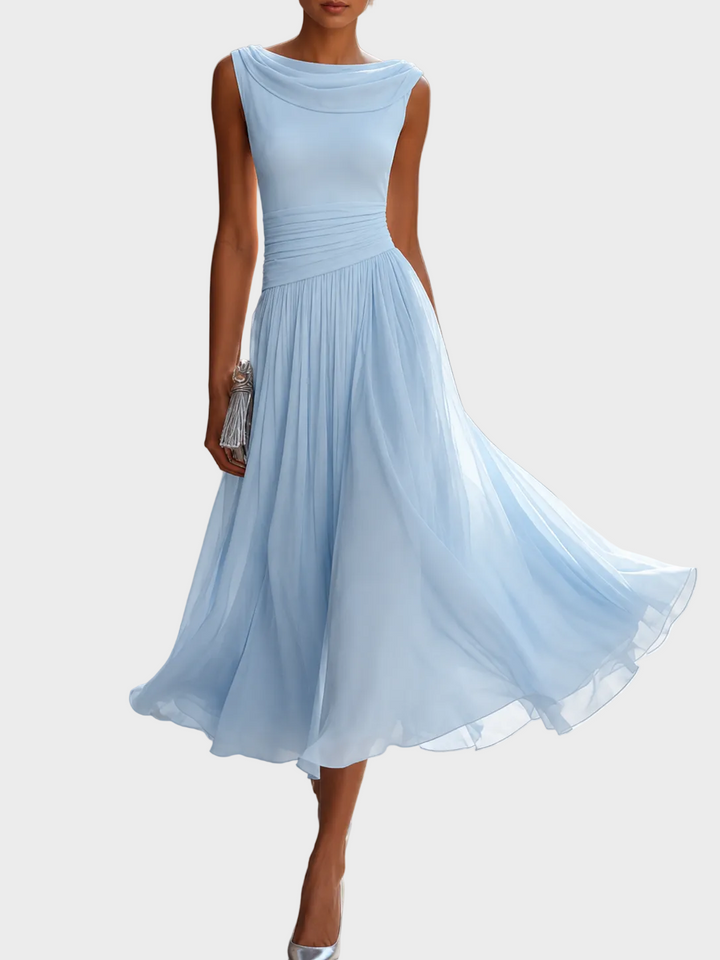 Natalia | Midikleid mit drapiertem Ausschnitt