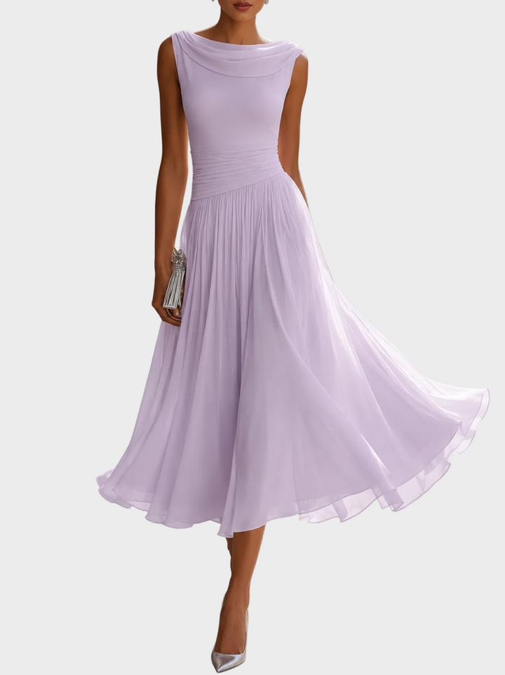 Natalia | Midikleid mit drapiertem Ausschnitt