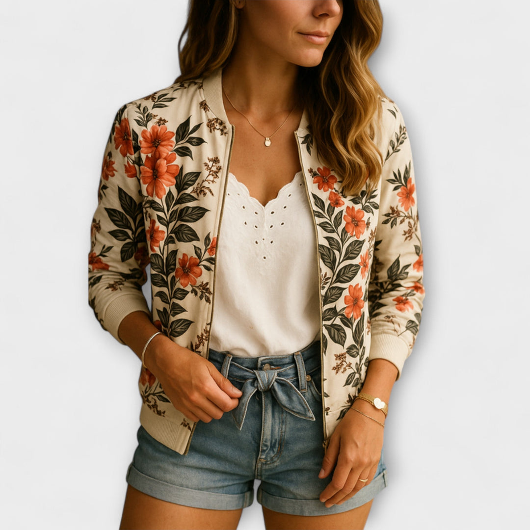 Andreia - Elegante Bomberjacke mit Blumenmuster