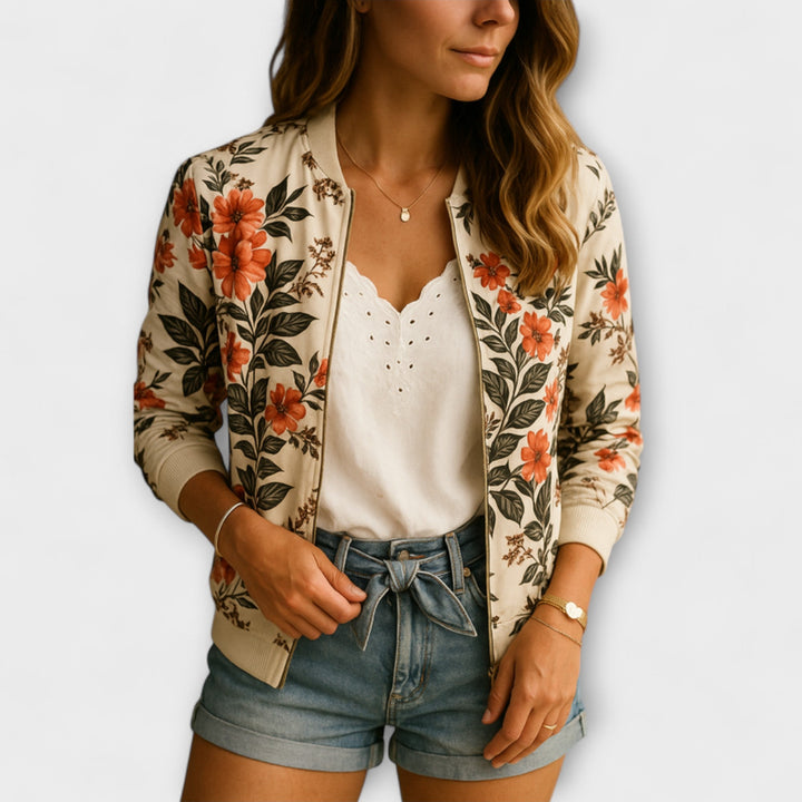 Andreia - Elegante Bomberjacke mit Blumenmuster