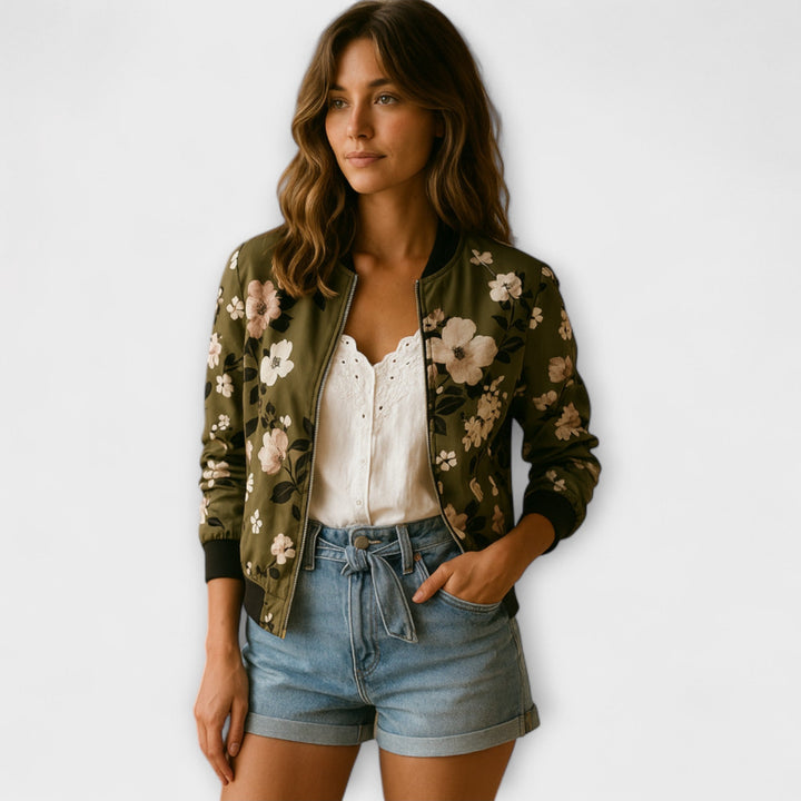 Andreia - Elegante Bomberjacke mit Blumenmuster