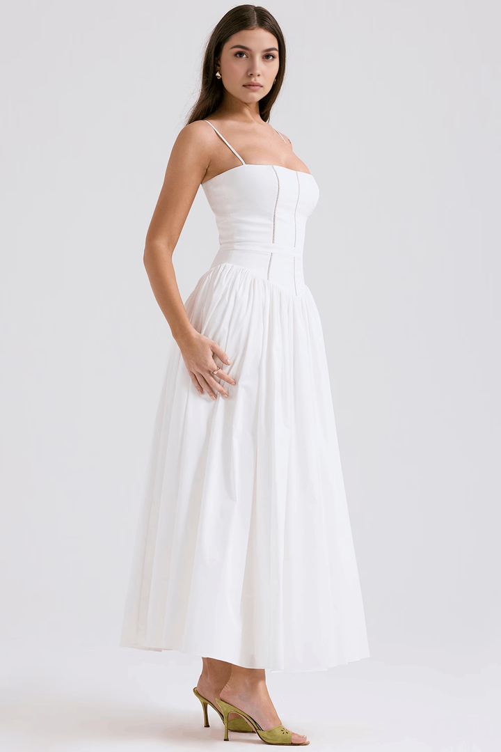 Alexandra | Maxikleid mit Blumenmuster und schmalen Trägern