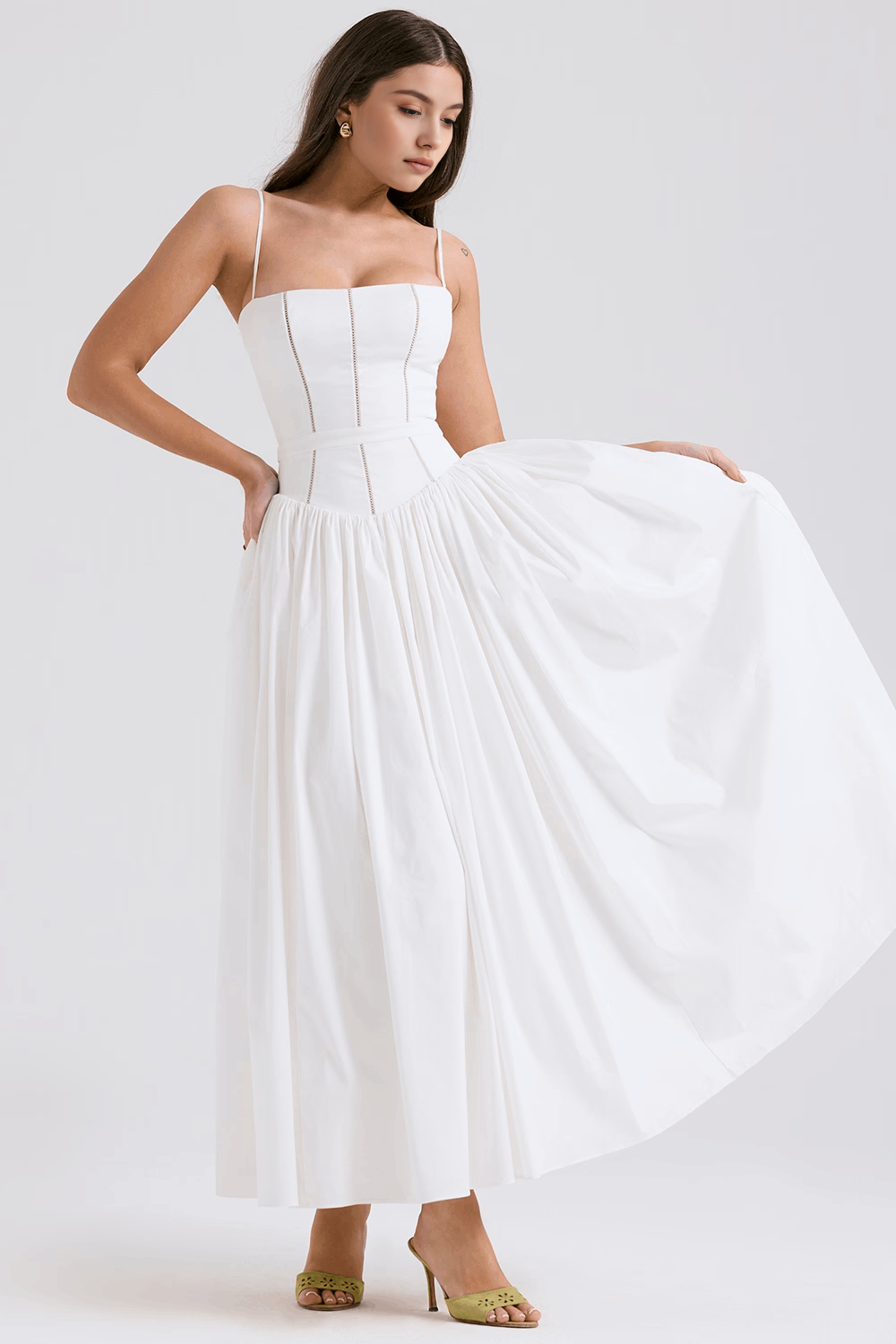 Alexandra | Maxikleid mit Blumenmuster und schmalen Trägern