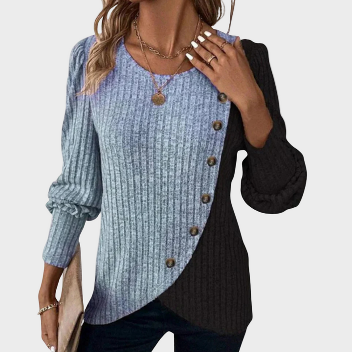 Kaia | Eleganter Strickpullover mit Knöpfen