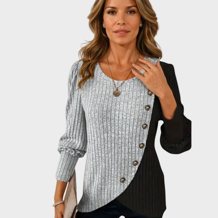 Kaia | Eleganter Strickpullover mit Knöpfen