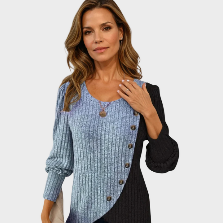 Kaia | Eleganter Strickpullover mit Knöpfen