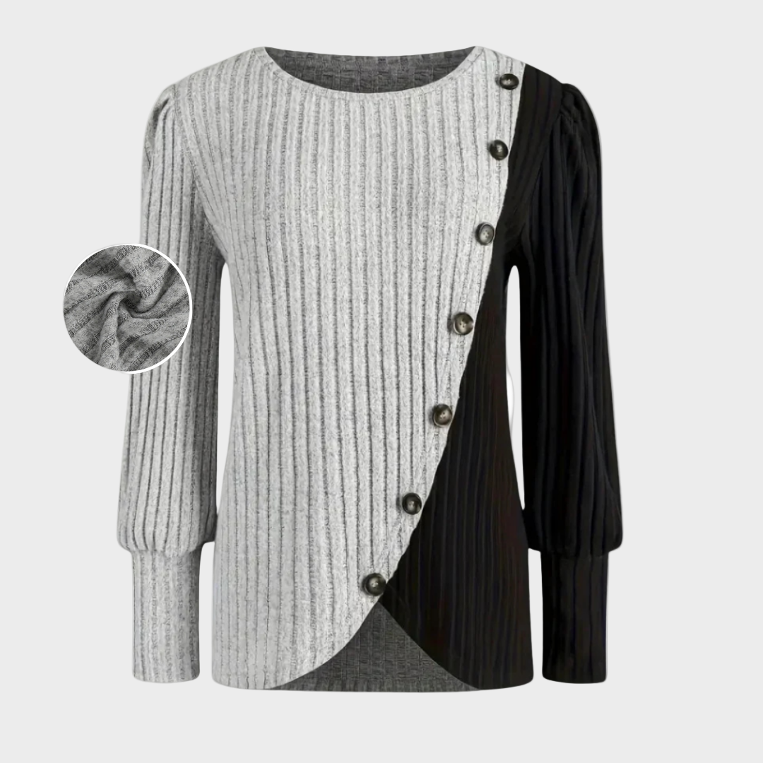 Kaia | Eleganter Strickpullover mit Knöpfen