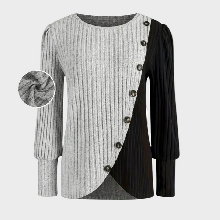 Kaia | Eleganter Strickpullover mit Knöpfen