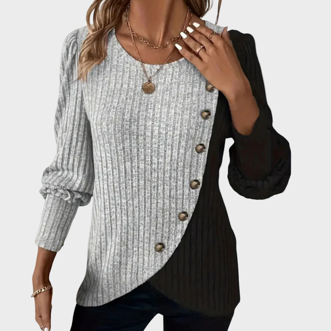Kaia | Eleganter Strickpullover mit Knöpfen