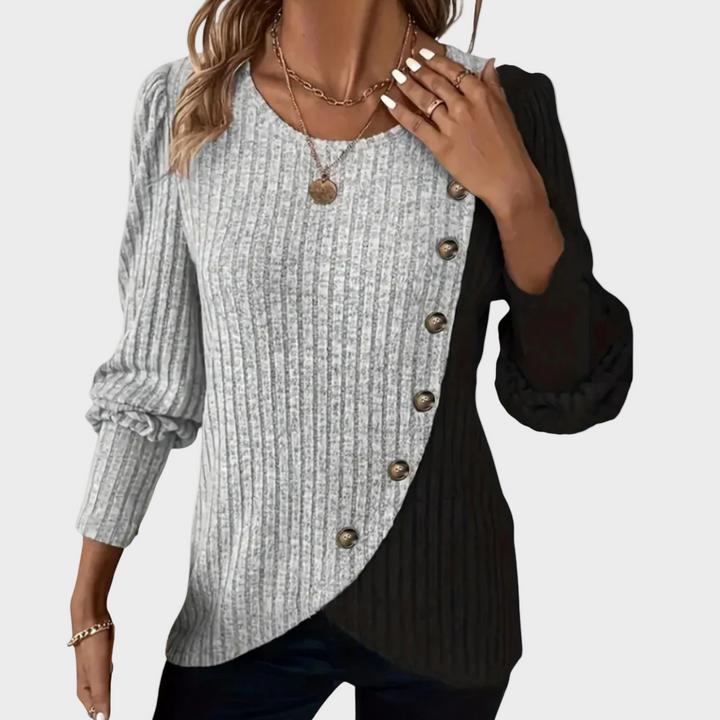 Kaia | Eleganter Strickpullover mit Knöpfen