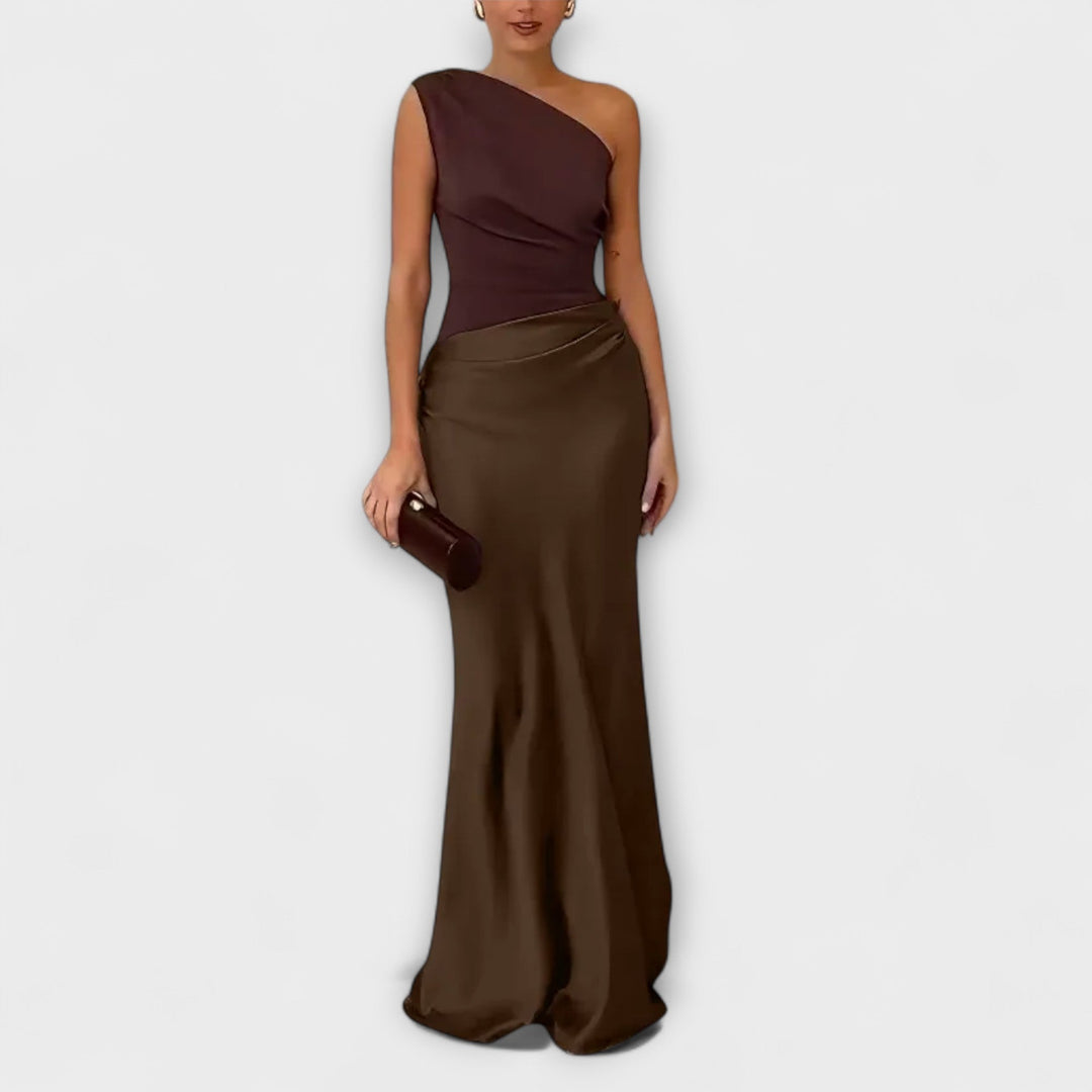 Elena | Elegantes Maxikleid mit One-Shoulder-Ausschnitt