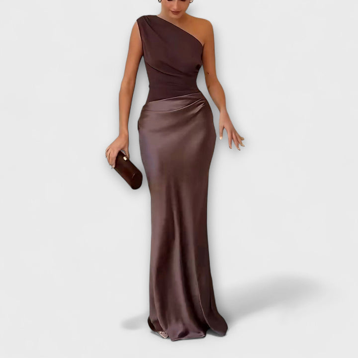 Elena | Elegantes Maxikleid mit One-Shoulder-Ausschnitt