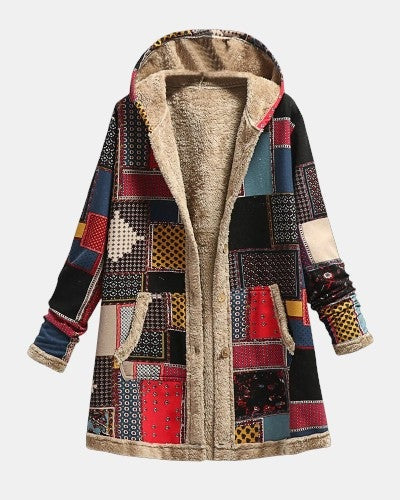 Jutta - Vintage-Patchwork-Fleecejacke