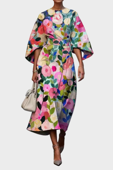 Moxlan | Luftiges Kleid mit zartem Blumendruck