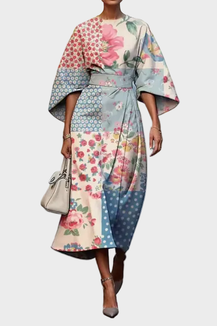 Moxlan | Luftiges Kleid mit zartem Blumendruck