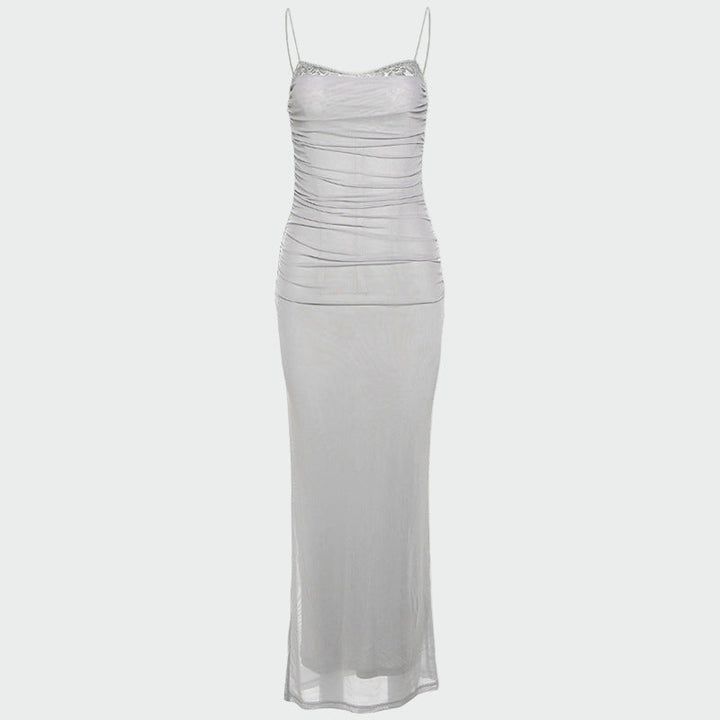 Petra | Drapiertes Tüllkleid mit Spitzendetails