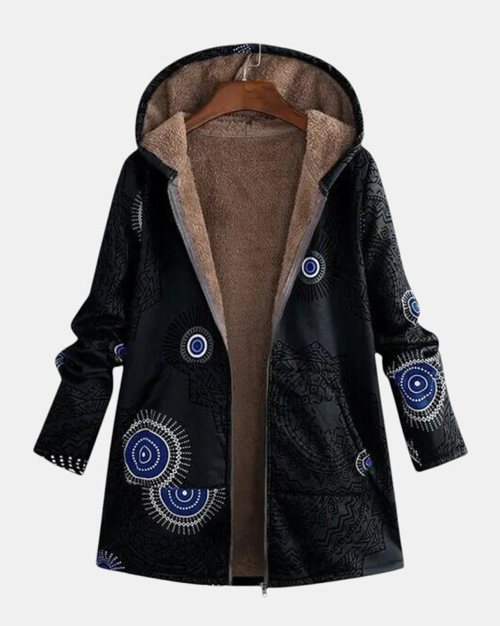 Sonja - Sherpa-Jacke mit Tribal-Muster