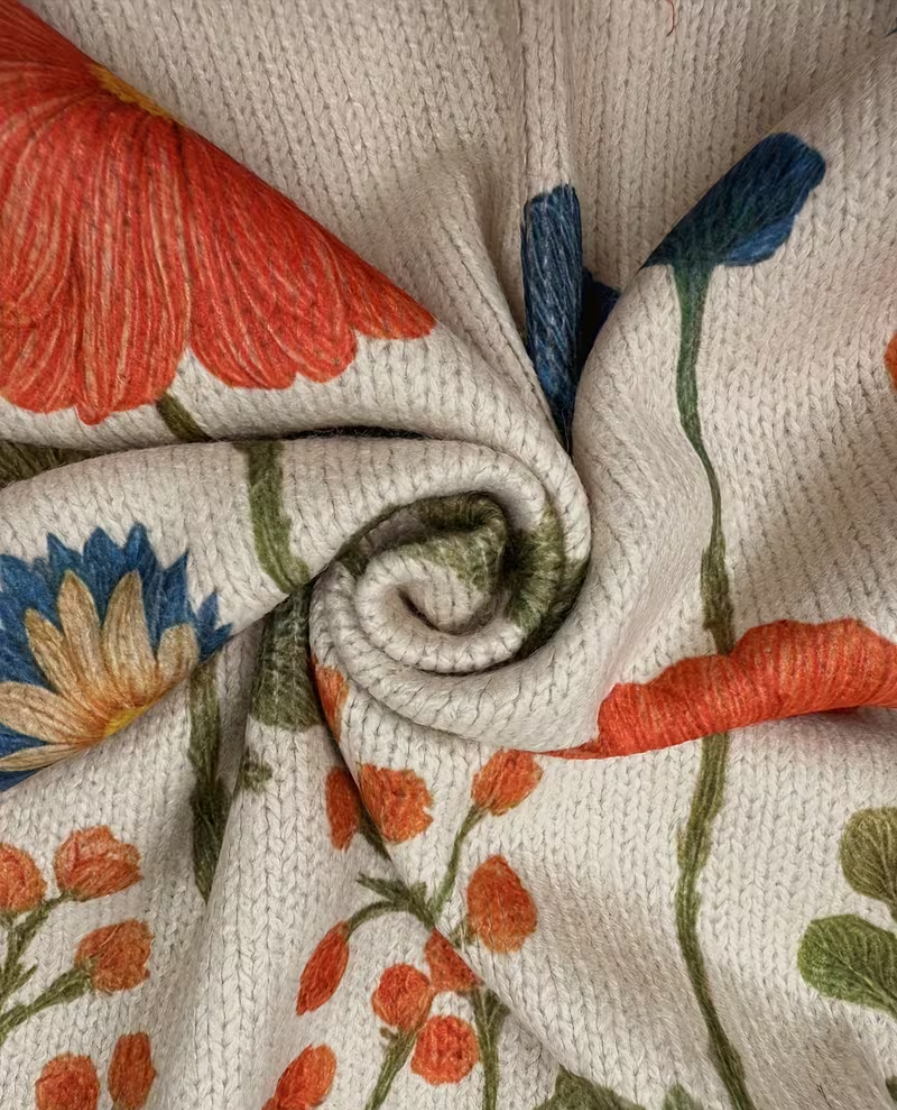 Wrenna | Cardigan mit Reissverschluss und Wildblumenwiese