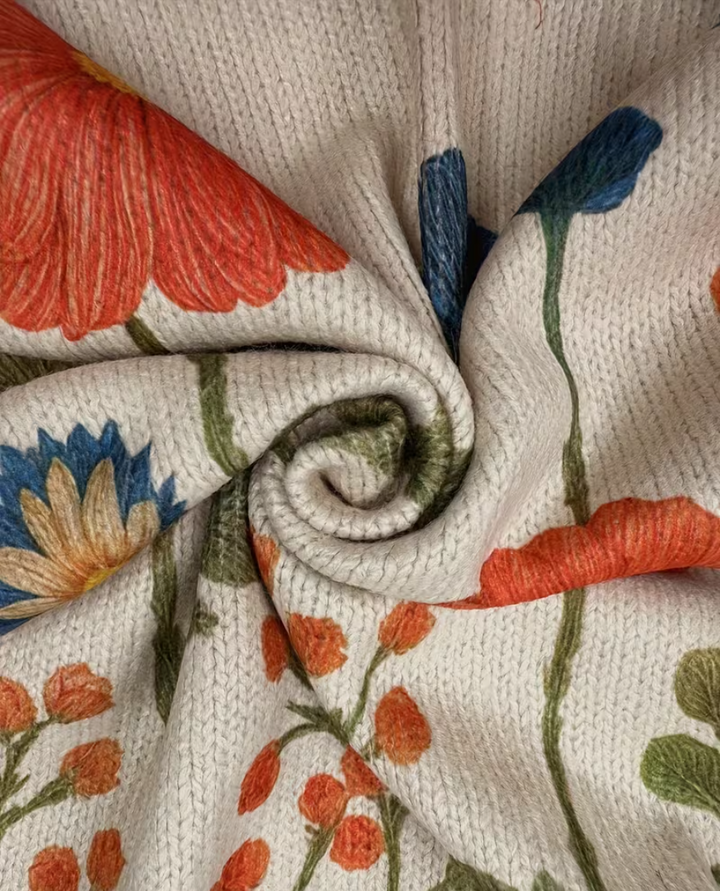 Wrenna | Cardigan mit Reissverschluss und Wildblumenwiese