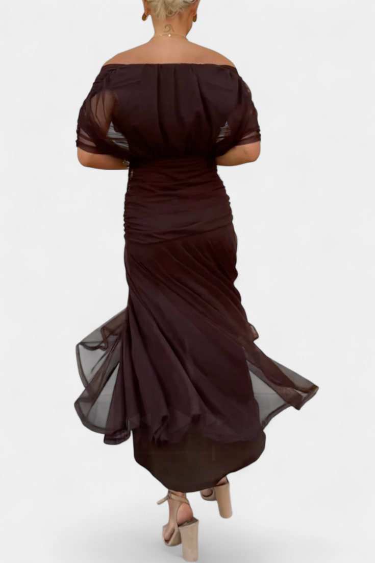 Magda | Langes Blumenkleid mit V-Ausschnitt und Plisseetaille