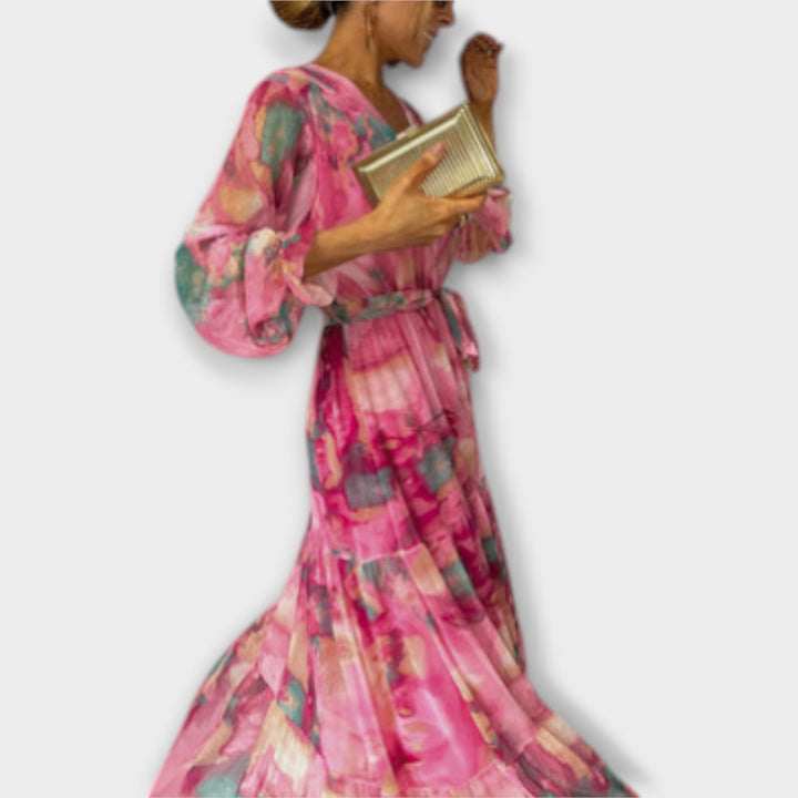 Evelyn - Aquarelle Dream Maxikleid