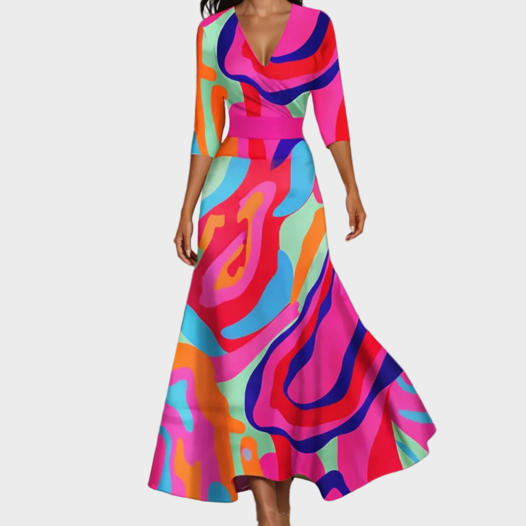 Emily | Luftiges Maxikleid mit geformtem Ausschnitt