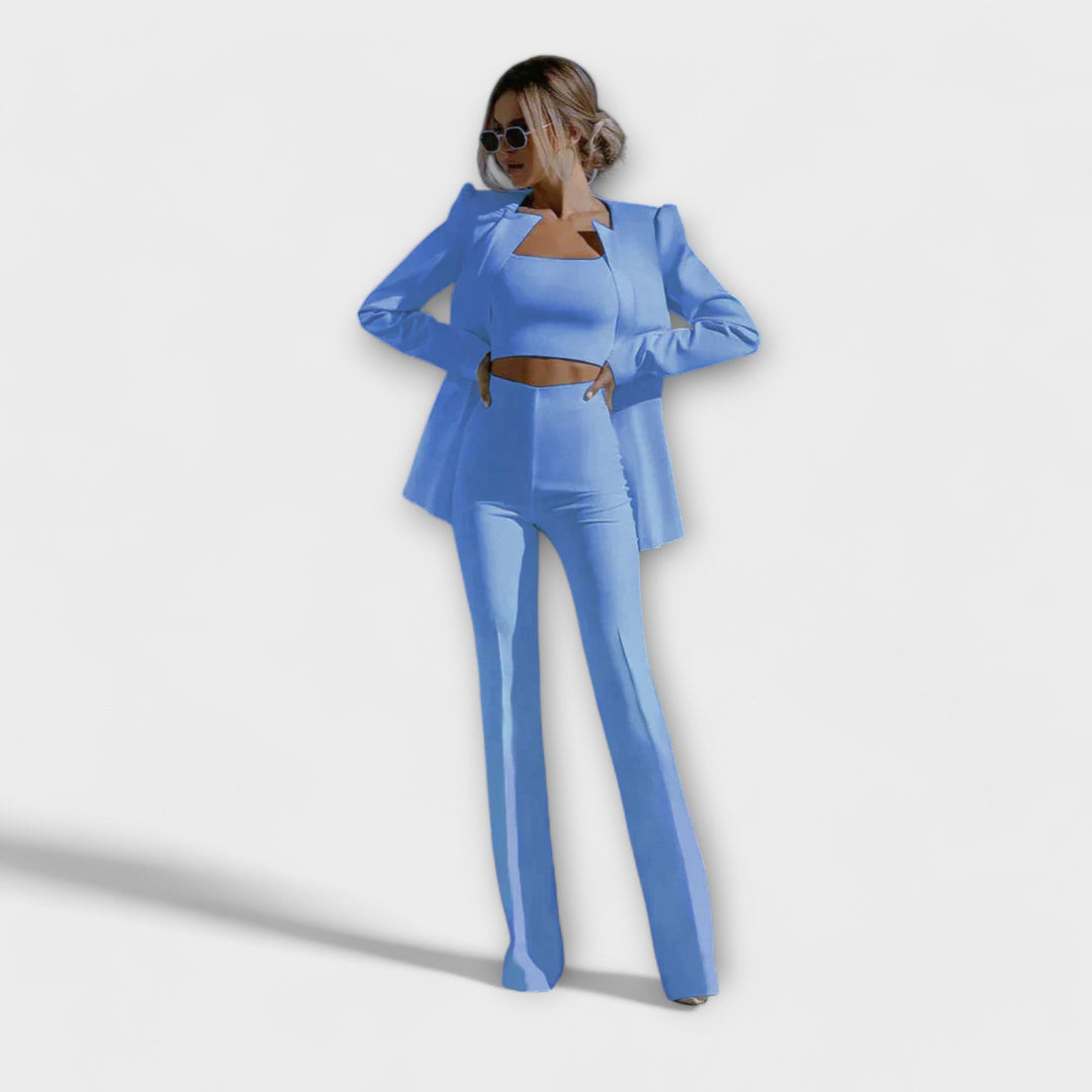 Selina - Stilvolles 3-teiliges Set (Blazer, Oberteil, Hose)