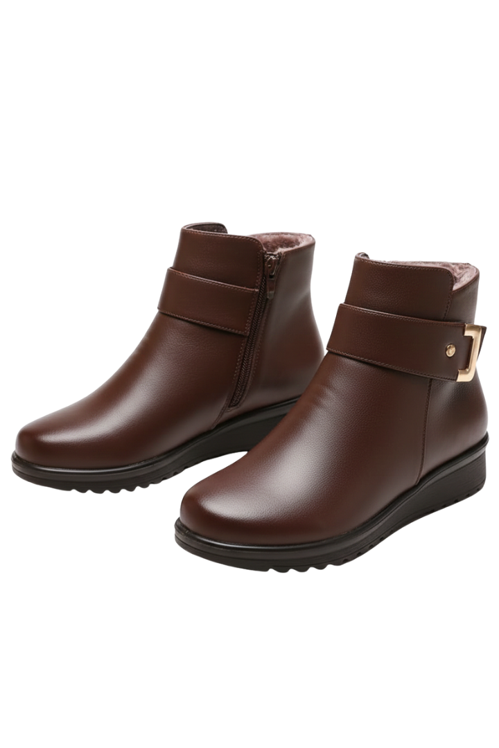Diana | Ankle Boots mit Seitenreissverschluss und Kunstfellfutter