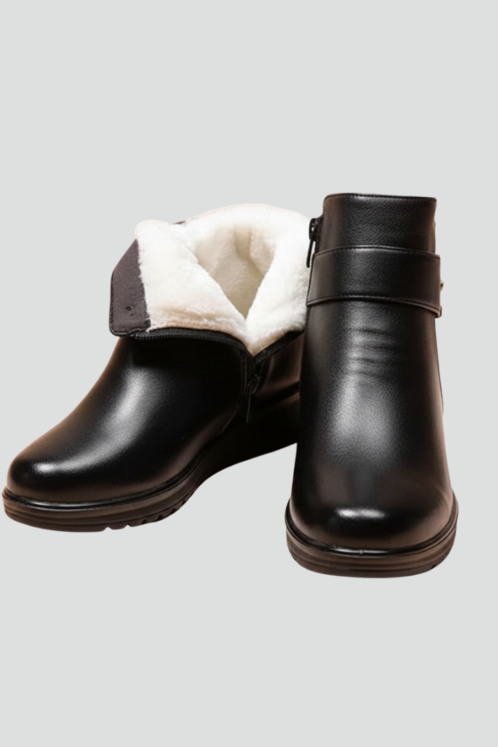 Diana | Ankle Boots mit Seitenreissverschluss und Kunstfellfutter