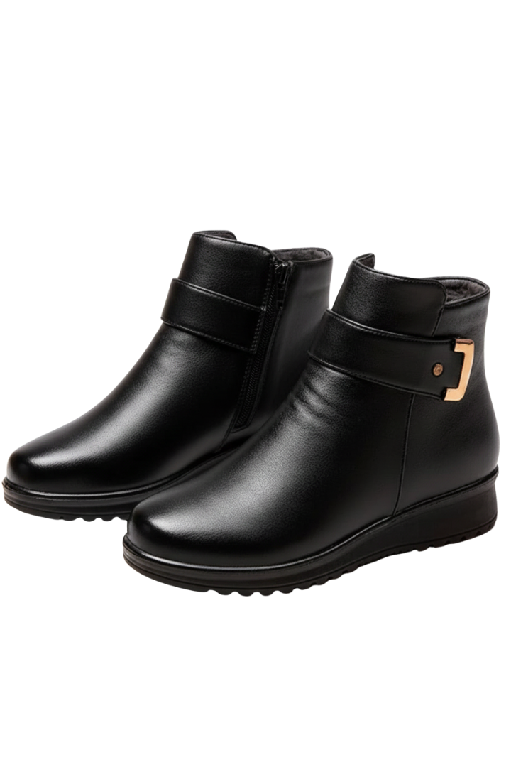 Diana | Ankle Boots mit Seitenreissverschluss und Kunstfellfutter