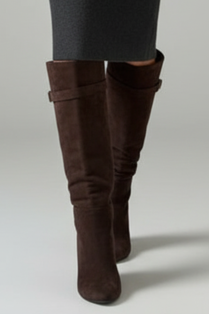 Penelope | Overknee-Stiefel mit spitzer Zehenform und Blockabsatz